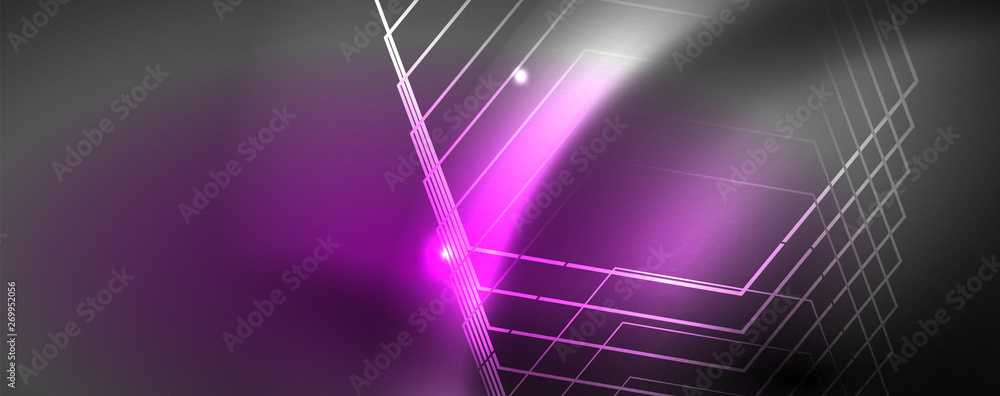 Shiny neon techno template. Neon lines background, 80s style laser rays Shiny neon techno template. Neon lines background, 80s style laser rays