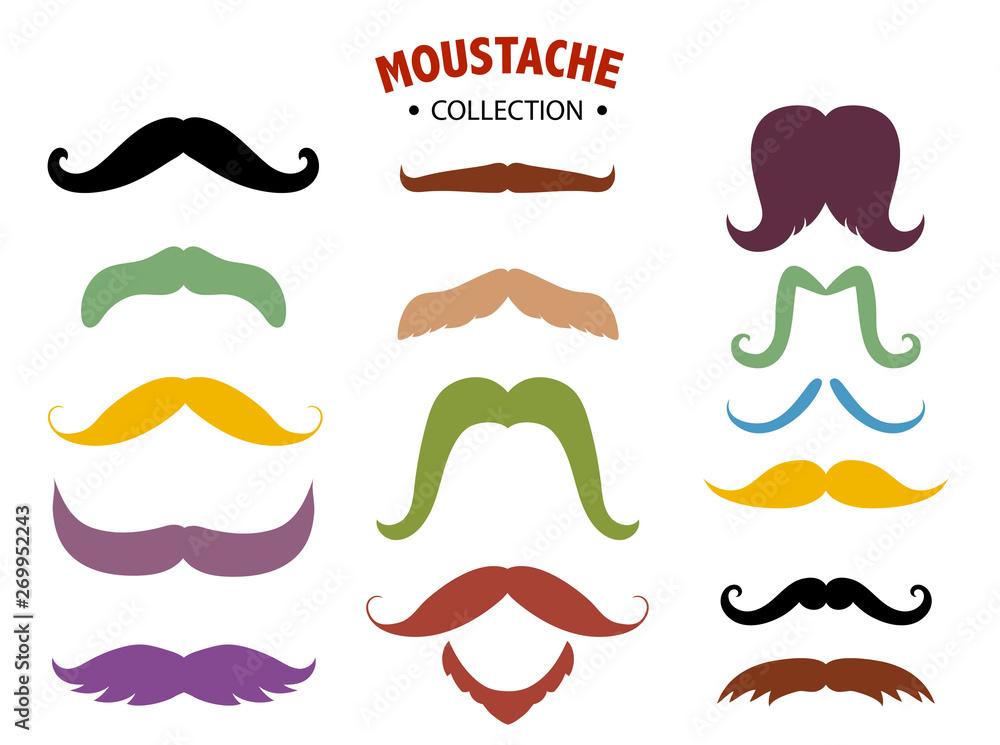 Set of mustaches silhouettes,Men's mustaches,Vector illustrations Set of mustaches silhouettes,Men's mustaches,Vector illustrations