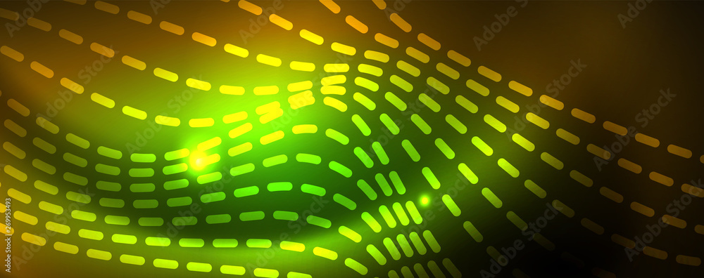 Obraz premium Shiny neon lines techno magic futuristic background, magic energy space light concept, abstract background wallpaper design