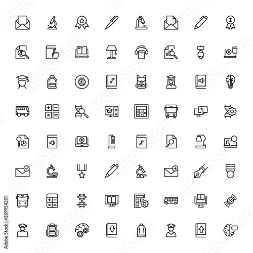 College line icon set. Collection of pixel perfect high quality black outline logo for web site design and mobile apps. College graduate vector illustration on a white background