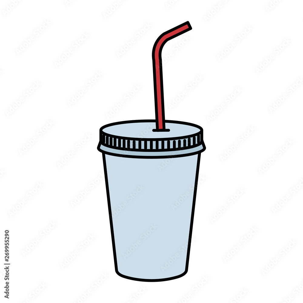 plastic cup with straw vector illustration plastic cup with straw vector illustration
