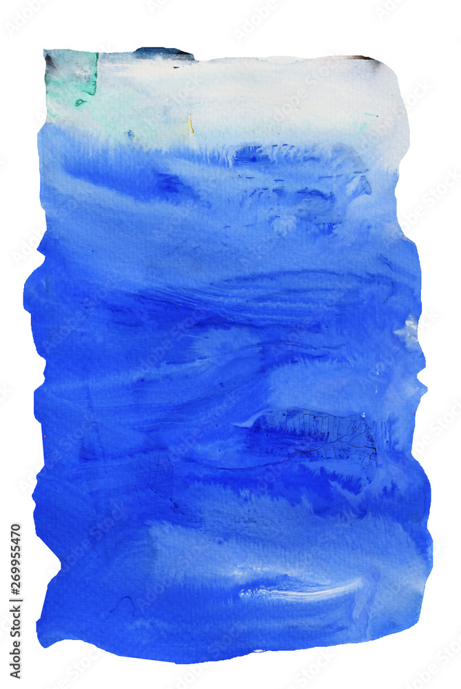 White stains flow on blue surface , Abstract background and illustration from acrylic color painting isolated on white background White stains flow on blue surface , Abstract background and illustration from acrylic color painting isolated on white background