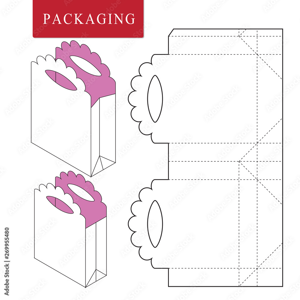 Bag packaging template for wearing.Vector Illustration of packaging ...