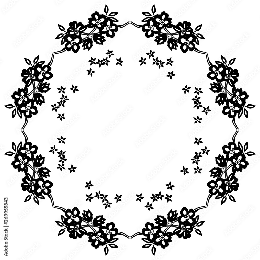 Vector illustration decoration wreath frame with design Vector illustration decoration wreath frame with design