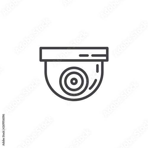 Surveillance camera line icon. cctv linear style sign for mobile concept and web design. Security dome camera outline vector icon. Symbol, logo illustration. Vector graphics
