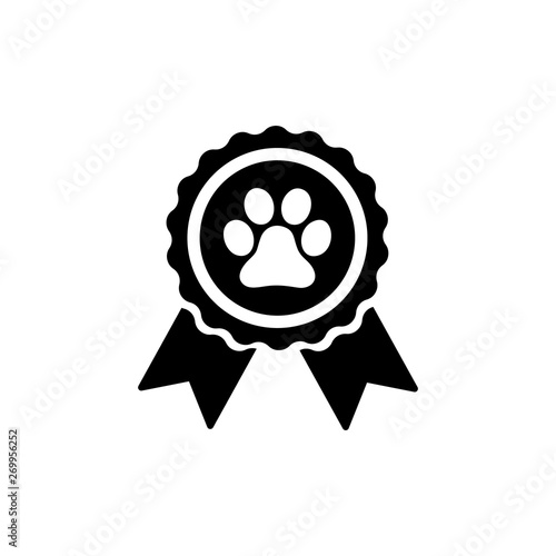 Prize badge with paw print