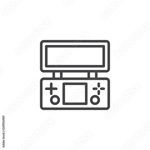 Retro Game Console line icon. linear style sign for mobile concept and web design. Video game pad display outline vector icon. Symbol, logo illustration. Vector graphics