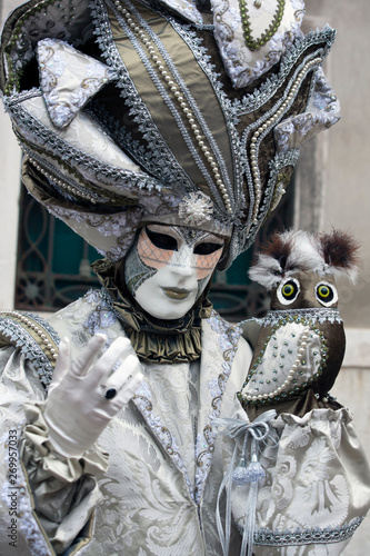 Beautiful carnival costumes worn at Februarys celebrations in Venice Italy