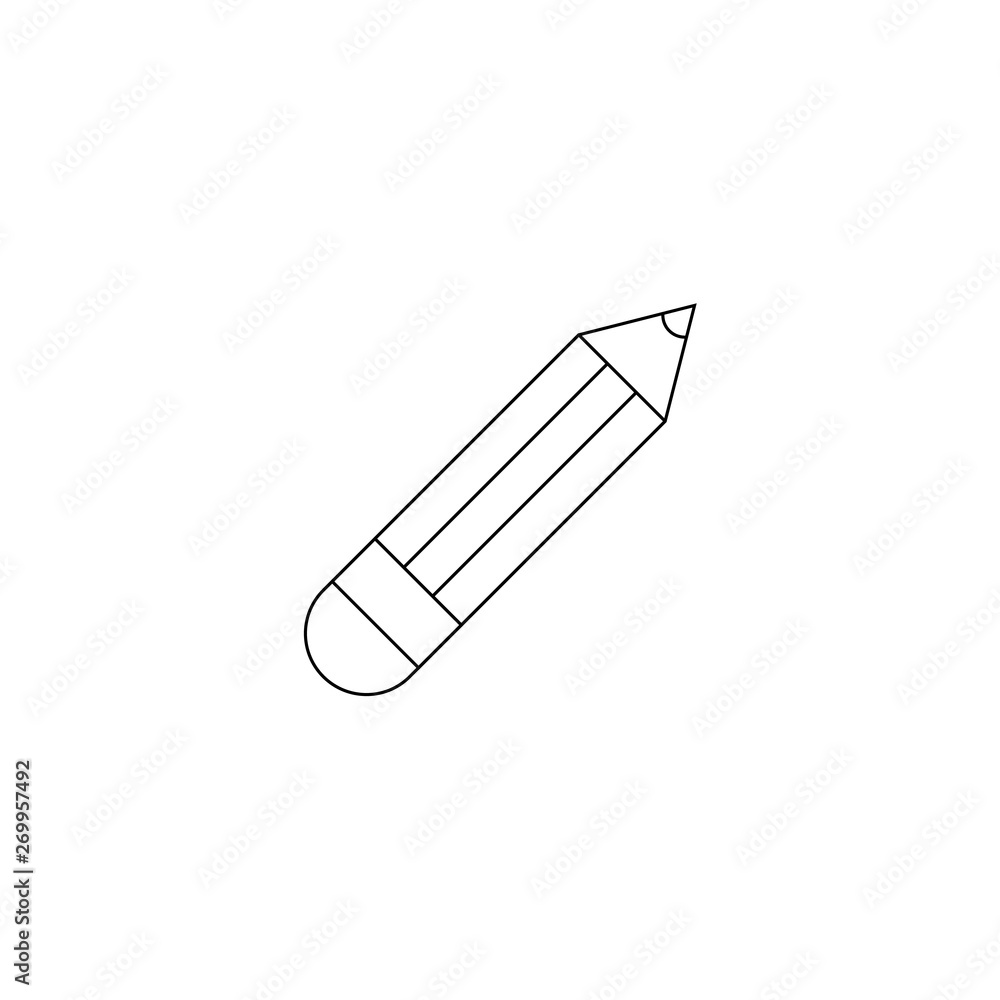 wooden pencil idea creativity supply school line icon wooden pencil idea creativity supply school line icon
