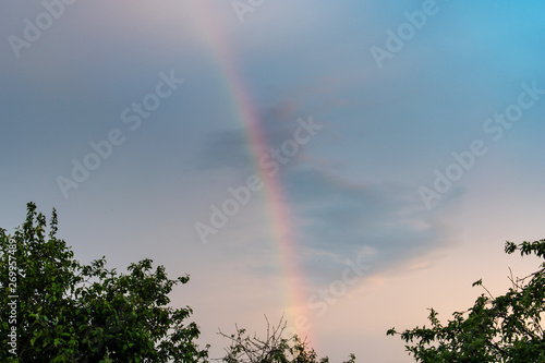 Rainbow in the sky after rain.