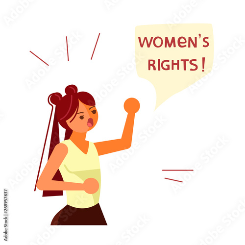 The girl shouts in anger. Stop it! speech bubble above.