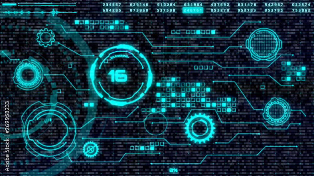 Obraz premium HUD Communication Elements Interface