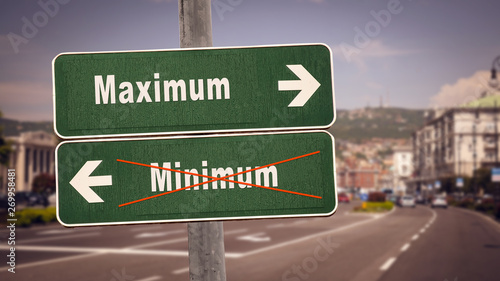 Street Sign Maximum versus Minimum