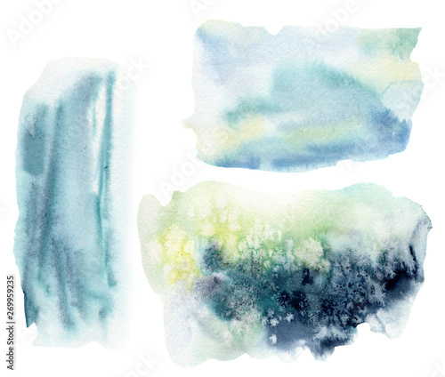 Watercolor underwater abstract texture. Hand painted sea or ocean background. Aquatic illustration for design, print or background.