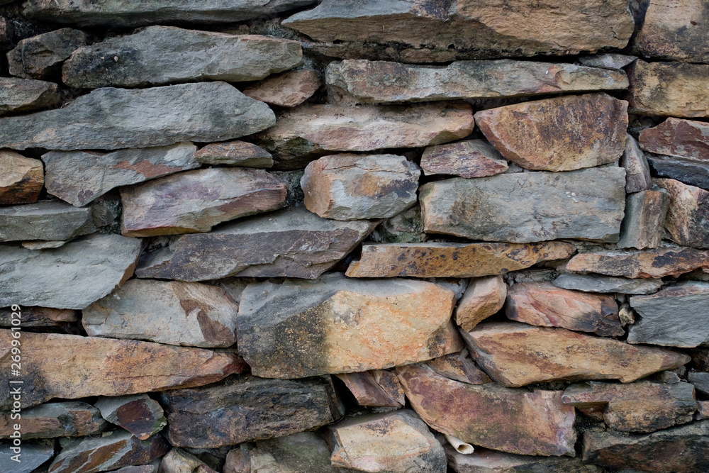 Fototapeta premium wall background, brown background abstract, orange mortar texture, old wall