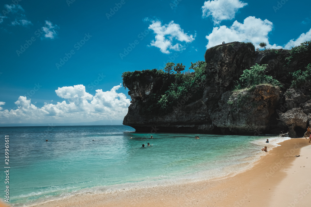 Naklejka premium Tropical Balinese island beach in Bali, Indonesia
