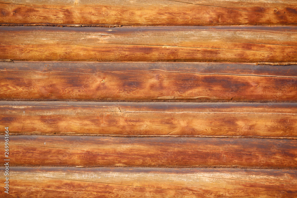 Obraz premium Wooden log wall texture 