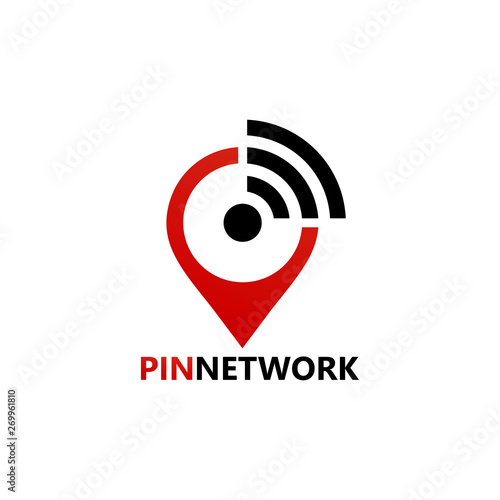 Pin Internet Network Logo Template Design Vector, Emblem, Design Concept, Creative Symbol, Icon