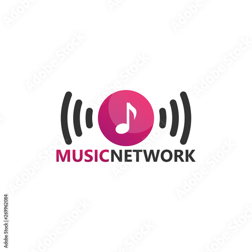Music Internet Network Logo Template Design Vector, Emblem, Design Concept, Creative Symbol, Icon