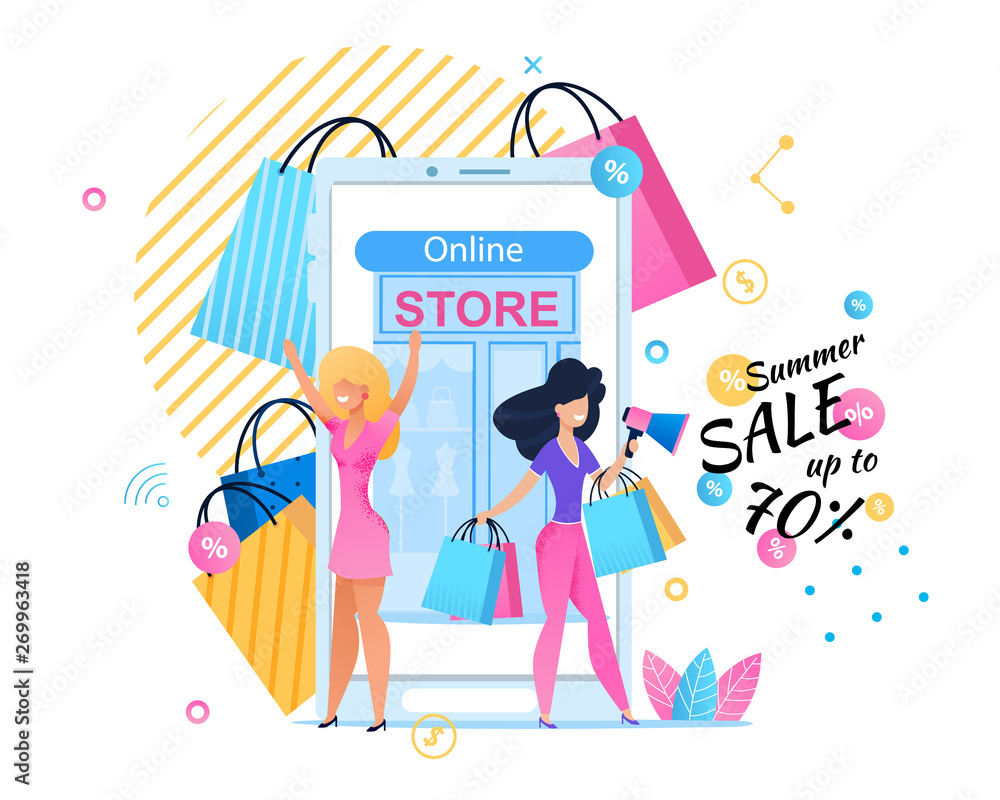 Banner Advertising Summer Sales in Online Store