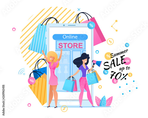 Banner Advertising Summer Sales in Online Store
