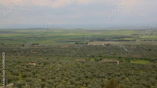 Panorama of Tavoliere plains, Apulia, view from Gargano hillside, Italy photo