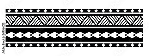 Tattoo tribal maori pattern, polynesian ornamental design seamless vector