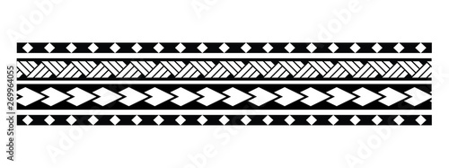 Polynesian tattoo simple template. Tattoo tribal maori pattern, polynesian ornamental  design seamless vector photo