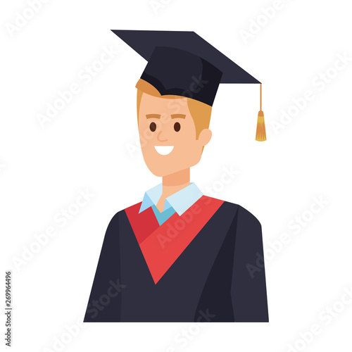 young man student graduated with hat
