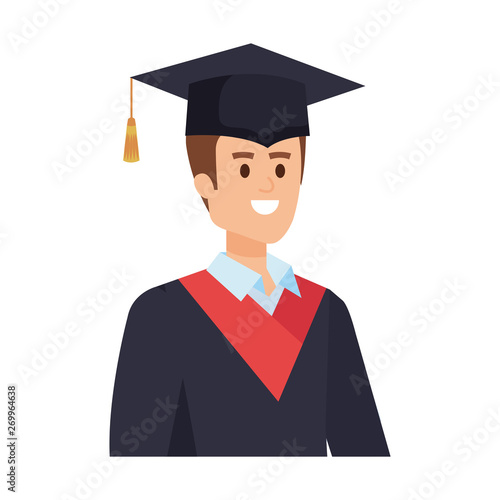 young man student graduated with hat