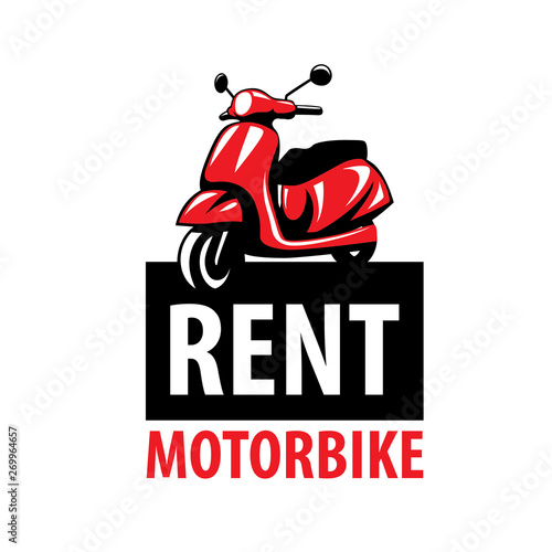 Motorcycle logo for rent. Vector illustration on white background