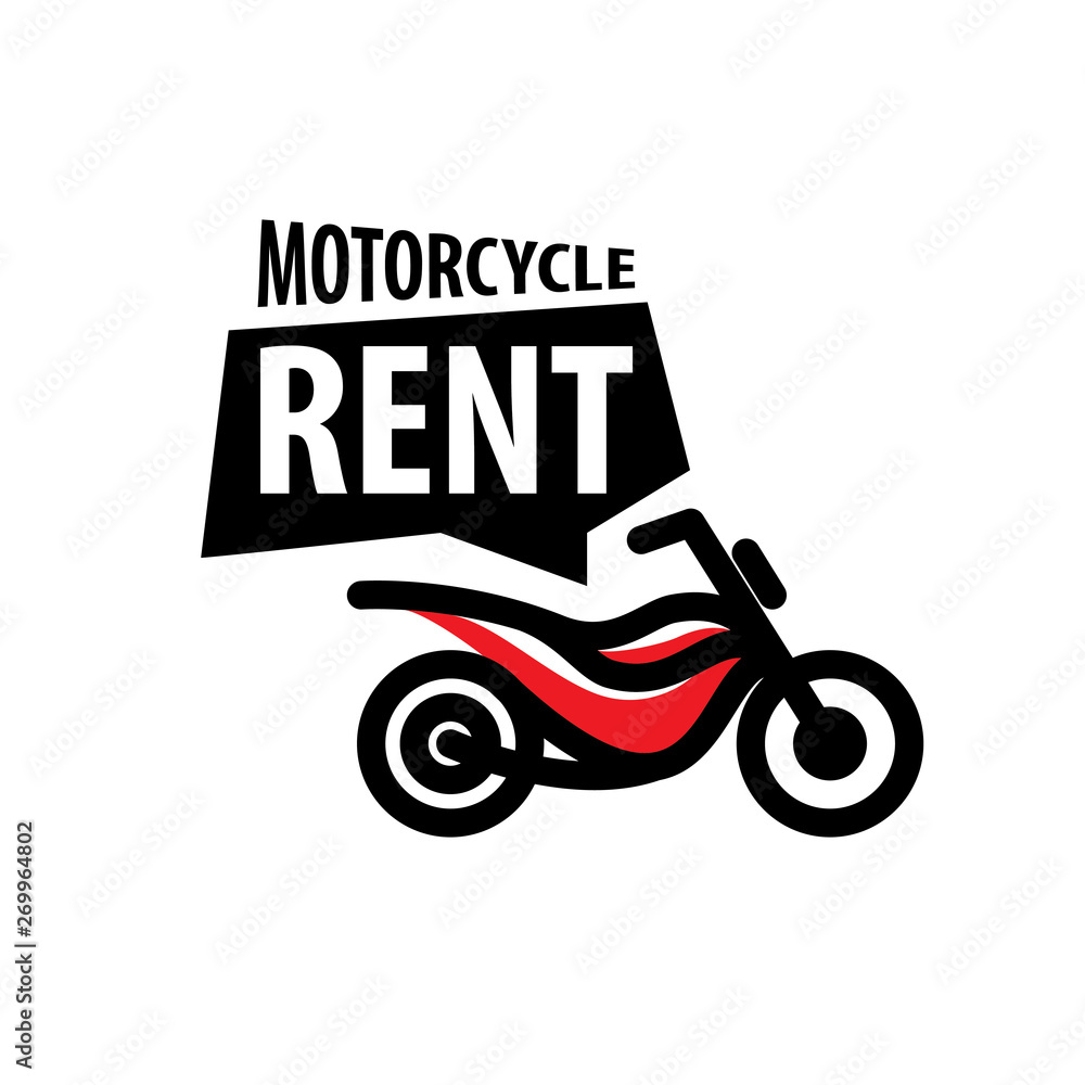 Obraz premium Motorcycle logo for rent. Vector illustration on white background