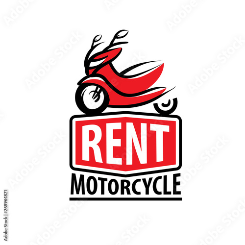 Motorcycle logo for rent. Vector illustration on white background