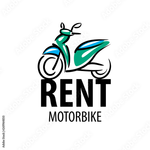 Motorcycle logo for rent. Vector illustration on white background