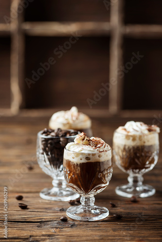 coffee cocktail with whipped cream
