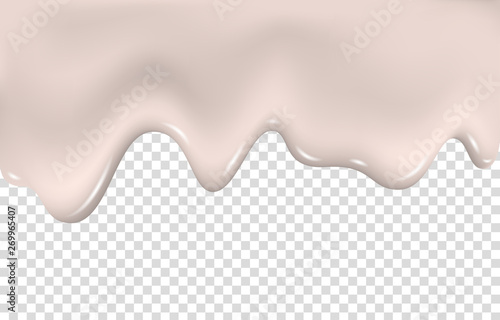 Dripping concealer on transparent background.