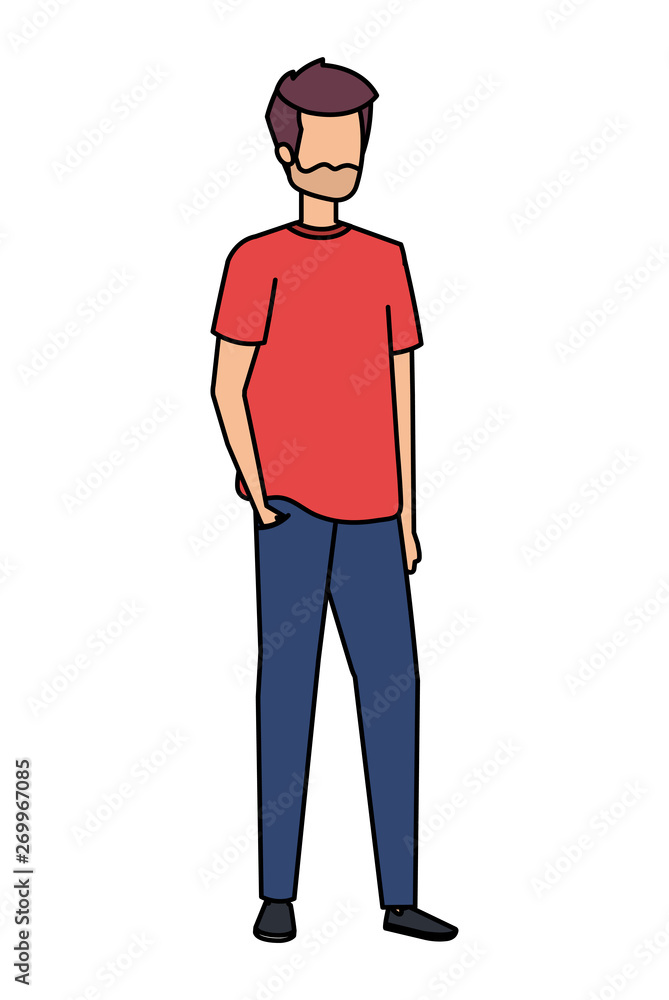 young and casual man character