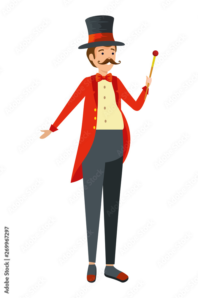 circus magician with hat and wand circus magician with hat and wand
