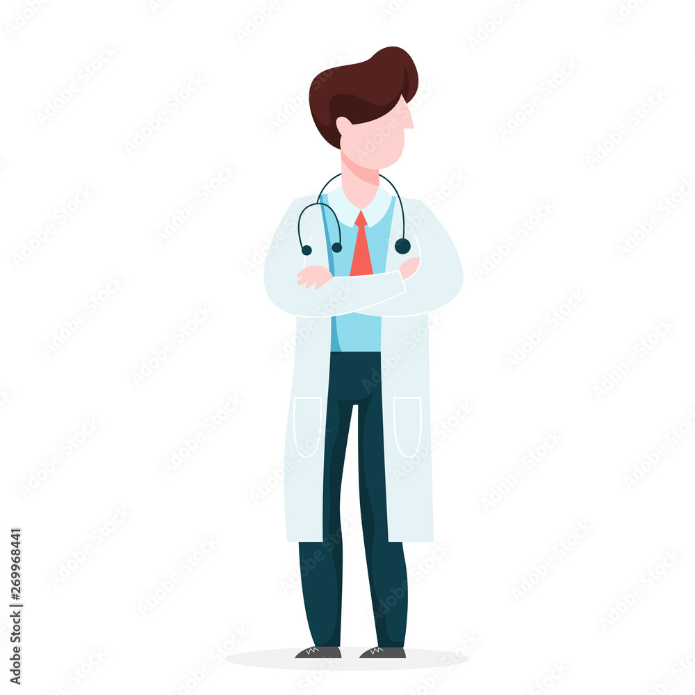 Doctor in a uniform standing. Idea of heath
