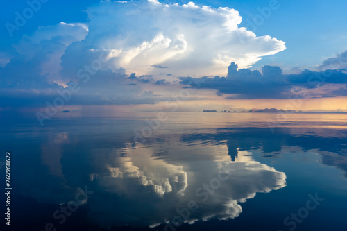 Mirror of Cloudscape on the lake
