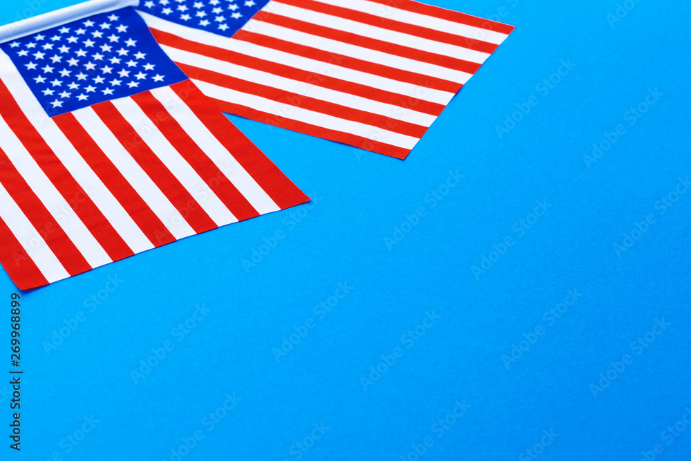 Fototapeta premium American flag on blue background