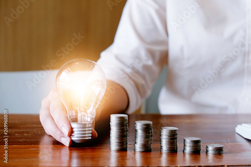 saving coins idea for investment Concept idea and innovation.