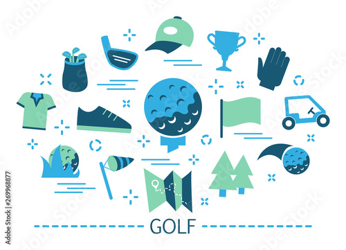 Golf concept. Idea of outdoor game and summer activity