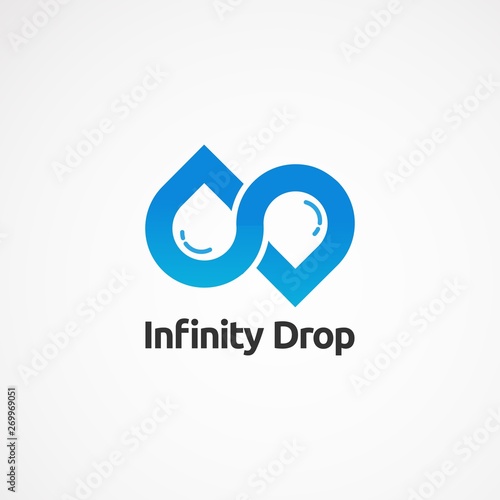 Infinity drop logo simple logo vector, icon, element, and template for company
