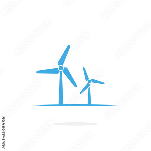Wind turbine icon on white background