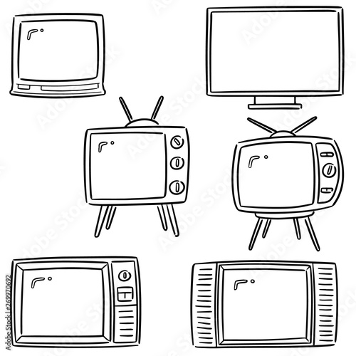 vector set of television