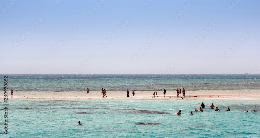 Red sea white sandy island. Egypt, Sharm El Sheikh.