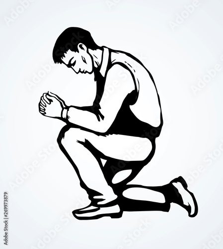 Vector image of the praying person