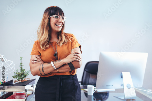 Close up of a business woman in office