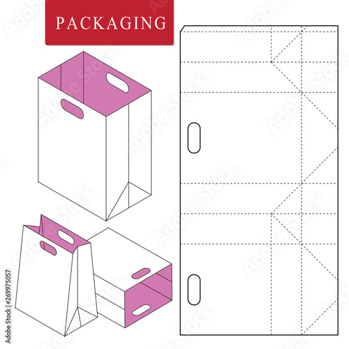 Bag packaging template for wearing.